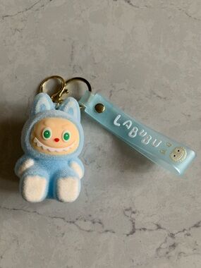 Blue Bunny Plush Keychain - Cute Kids Toy Accessory